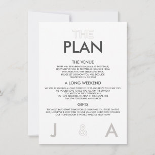 Duo Color Minimal Détails Mariage Invitation