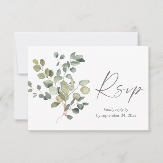 Duo de verdure d'eucalyptus rustique avec carte de (Devant)