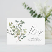 Duo de verdure d'eucalyptus rustique avec carte de (Debout devant)