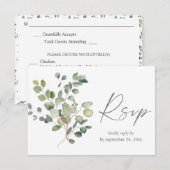 Duo de verdure d'eucalyptus rustique avec carte de (Devant / Derrière)