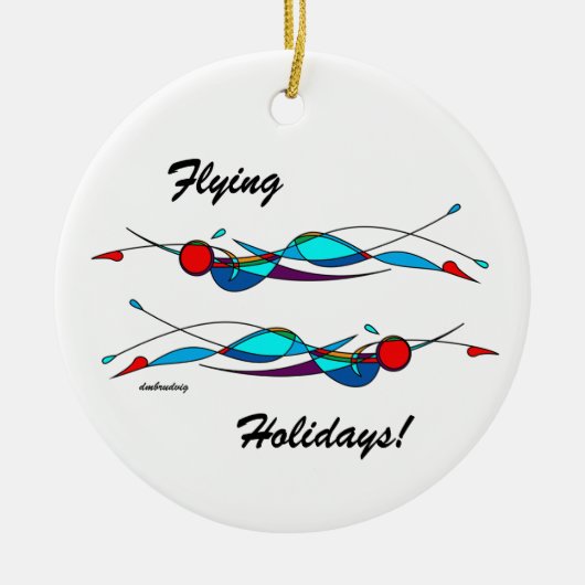 Duo Fly Swimmers Ornement en céramique (Devant)