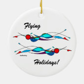 Duo Fly Swimmers Ornement en céramique (Dos)