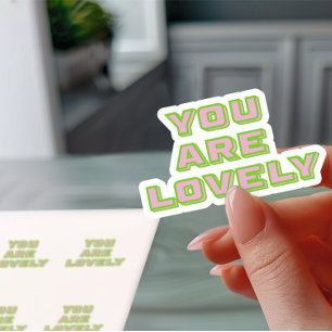Duo gekleurde typografie-Je bent een lief mantra Sticker