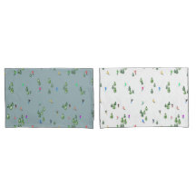Duo Kleur Alpiene Skiers Pine Trees Blue White