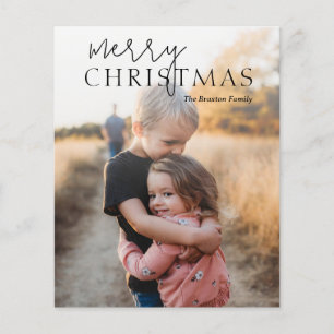 Duo lettertypografie Foto Moderne Kerst Kaart