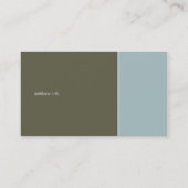 Duo Light Blue en Dark Olive Visitekaartje (Achterkant)