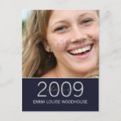 "Duo" Midnight Blue Graduation Invitation (Devant)