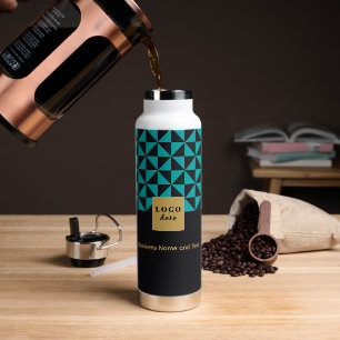 Duo noir et turquoise - Bouteille d'eau du logo de