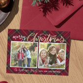 Duo Tartan Noël Carte photo