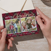 Duo Tartan Noël Carte photo