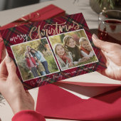 Duo Tartan Noël Carte photo