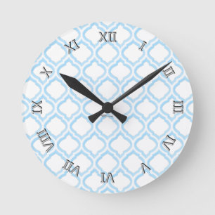 Duo-tone Moroccan Trellis (Blue) (Monogram) Ronde Klok