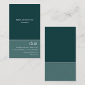 Duo verticaal Blauwgroen Visitekaartje (Voorkant / Achterkant)