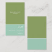 Duo - Verticale Aqua & Groen Visitekaartje (Voorkant / Achterkant)