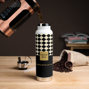 Duo zwart & crème - Zakelijke Logo Waterfles