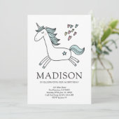Duodle Coeur de l'Unicorne Invitation d'anniversai (Debout devant)