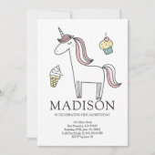 Duodle Duodle Unicorn Sweets Invitation Anniversai (Devant)