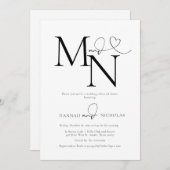 Duogram Witte bruiloft repetitie diner Kaart (Voorkant / Achterkant)