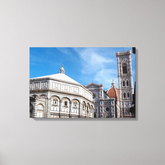 Duomo en Baptistry, Florence canvas print (Voorkant)