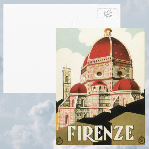 Duomo in Firenze Florence Italië Vintage Reis Kuns Briefkaart