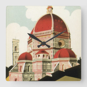 Duomo in Firenze Florence Italië Vintage Travel Ar Vierkante Klok