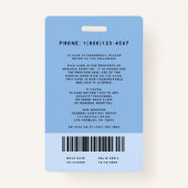 Duotone Medical Staff ID + Barcode Verticaal Badge (Achterkant)