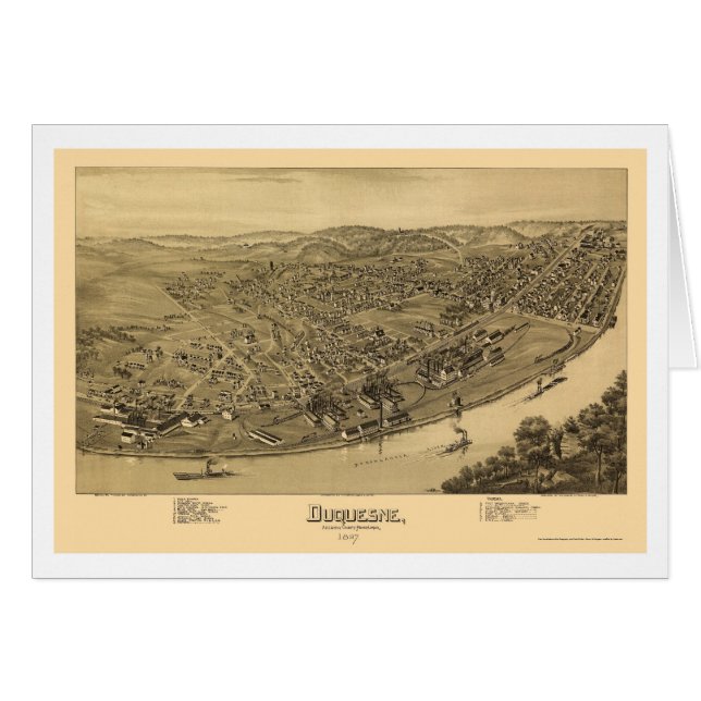 Duquesne, PA Panoramic Map - 1897 (Voorkant Horizontaal)