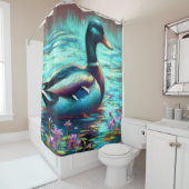 Dur Pastel Dr awing Mallard Canard Douche rideau (En situation)