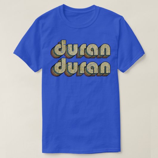 Duran Duran  Rainbow Typography Style 70s T-shirt (Design voorkant)