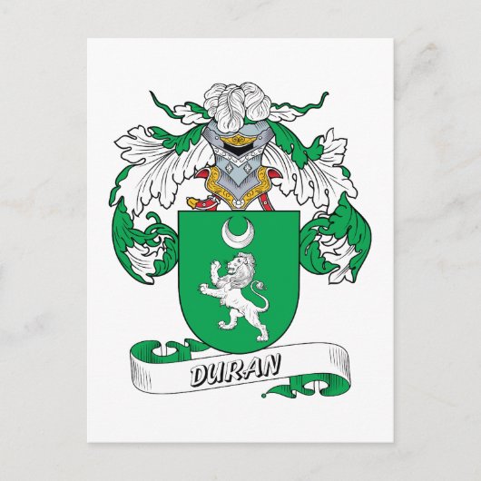 Duran Family Crest Briefkaart (Voorkant)