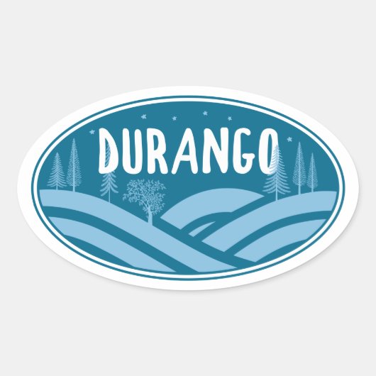 Durango Colorado buitenshuis Ovale Sticker (Voorkant)