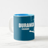 Durango Colorado Skier Tweekleurige Koffiemok (Voorkant links)