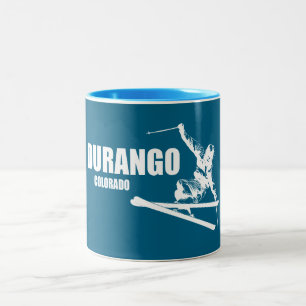 Durango Colorado Skier Tweekleurige Koffiemok