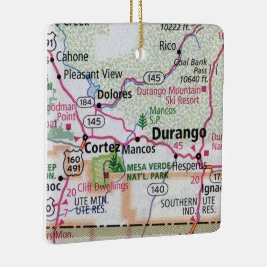 Durango en Cortez CO Keramisch Ornament (Rechts)