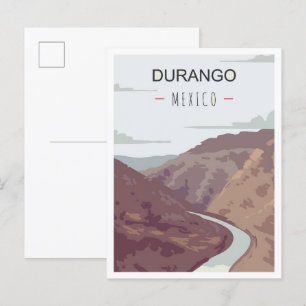Durango Mexico Art Vintage Travel Illustratie Briefkaart