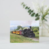 Durango & Silverton Railroad Engineer controleert  Briefkaart (Staand voorkant)