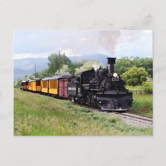 Durango & Silverton Railroad Engineer controleert  Briefkaart (Voorkant)