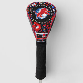 Durant Lions Golf - Red floral Golfheadcover