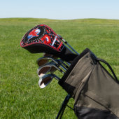 Durant Lions Golf - Red floral Golfheadcover (Insitu)