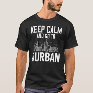 Durban South Africa City Skyline Map Travel T-shirt
