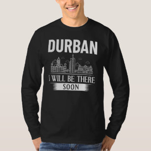 Durban South Africa City Skyline Map Travel T-shirt