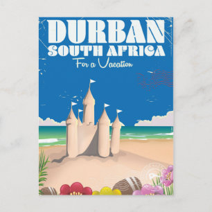Durban Zuid-Afrika vintage strand reisposter Briefkaart