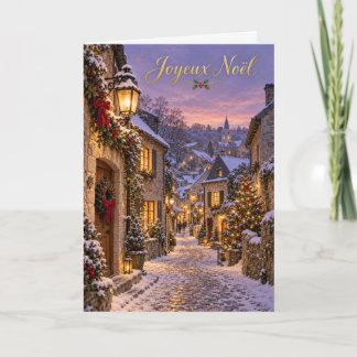 Durbuy besneeuwde steeg Prettig Kerstfeest Feestdagen Kaart