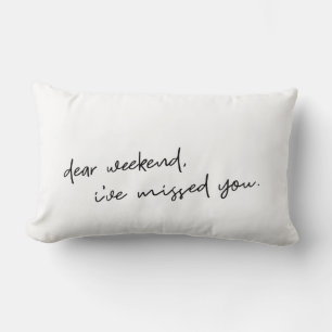 Dure Weekend Citaat Typografie Zwart Wit Kussen