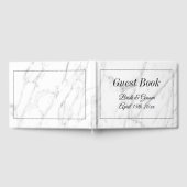 Dure witte marmeren print bruiloft gastenboek (Volledig)