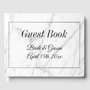 Dure witte marmeren print bruiloft gastenboek