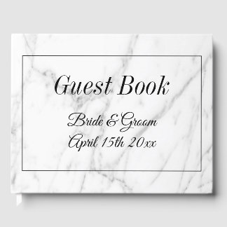Dure witte marmeren print bruiloft gastenboek