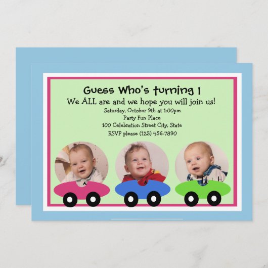 Durée de la course/ Invitation photo (Devant / Derrière)