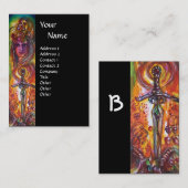 DURENDAL , ROMANTISCH SWORD EN ANGEL MONOGRAM VISITEKAARTJE (Voorkant / Achterkant)