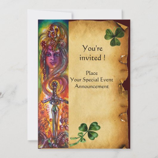 DURENDAL, St Patrick's Day Party, bruin perkament Kaart (Achterkant)